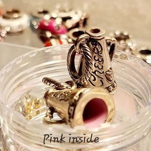 BRIGHTON ABC CHARM "Cheerleader Megaphone in Silver & pink